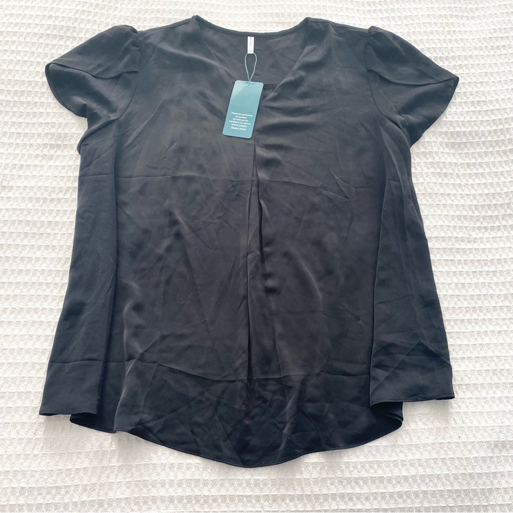 Anyally Elegant Black Women's Top 2XL NWT